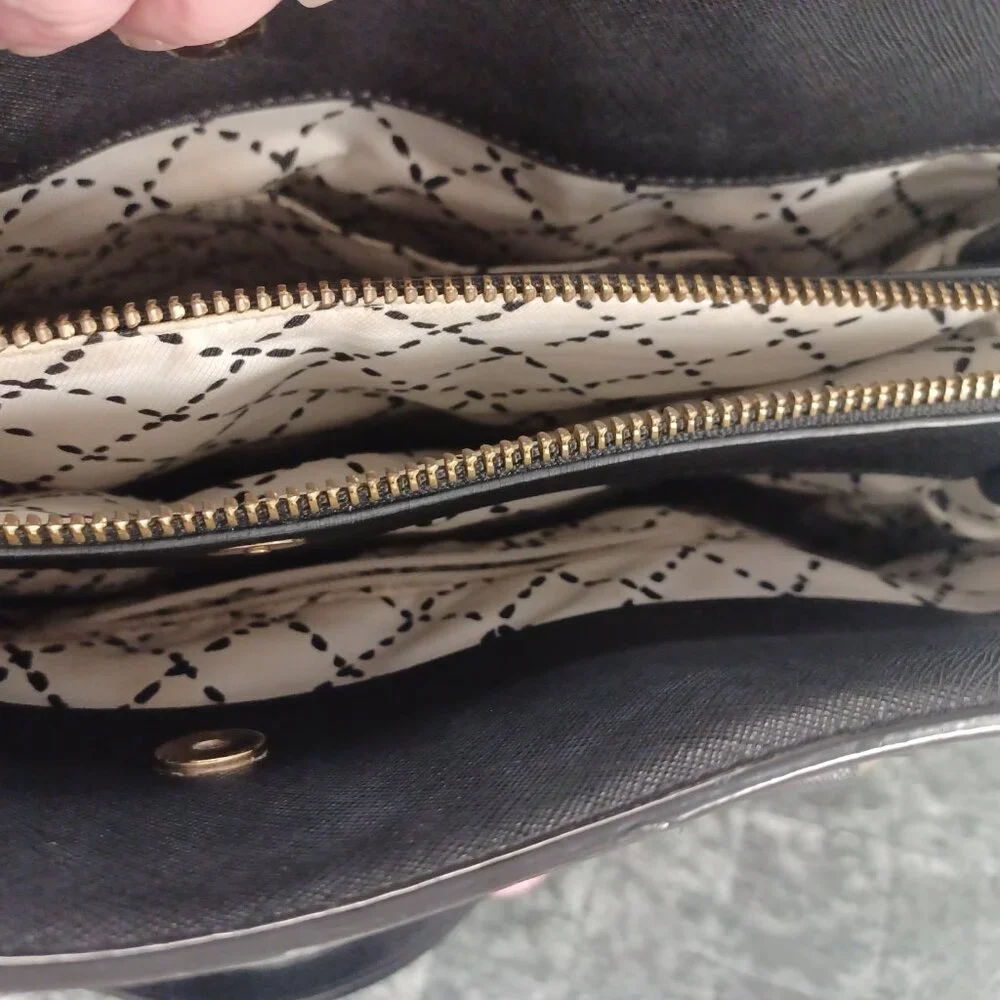 Kate Spade Newbury Lane Miles Black Structured Leather Satchel Shoulder Bag Tote - Picture 9 of 14